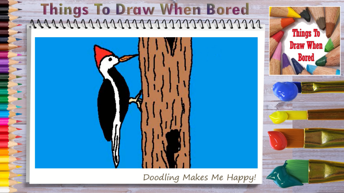 How To Draw A Woodpecker