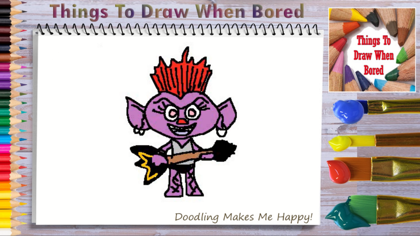 How To Draw Queen Barb ( Trolls World Tour Movie )