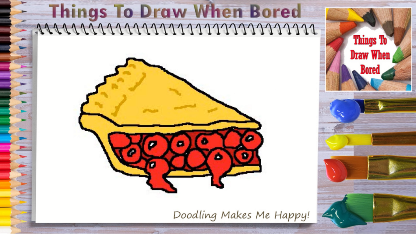 How To Draw A Slice Of Cherry Pie