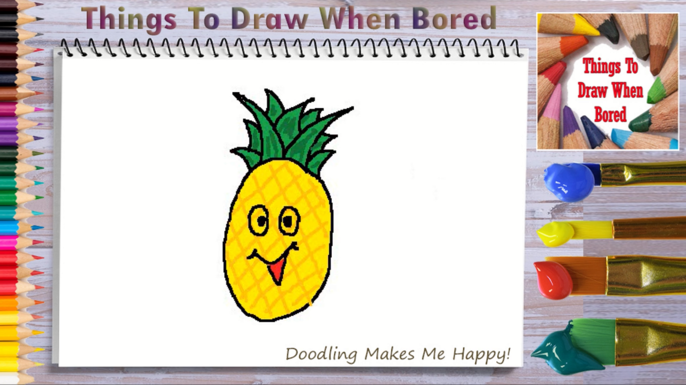 How To Draw A Cute Pineapple