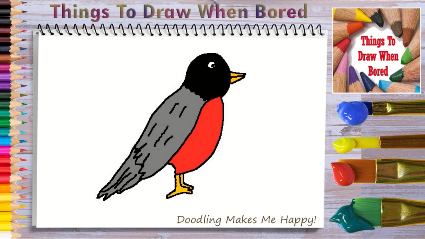 How To Draw A Robin Bird Step By Step Easy