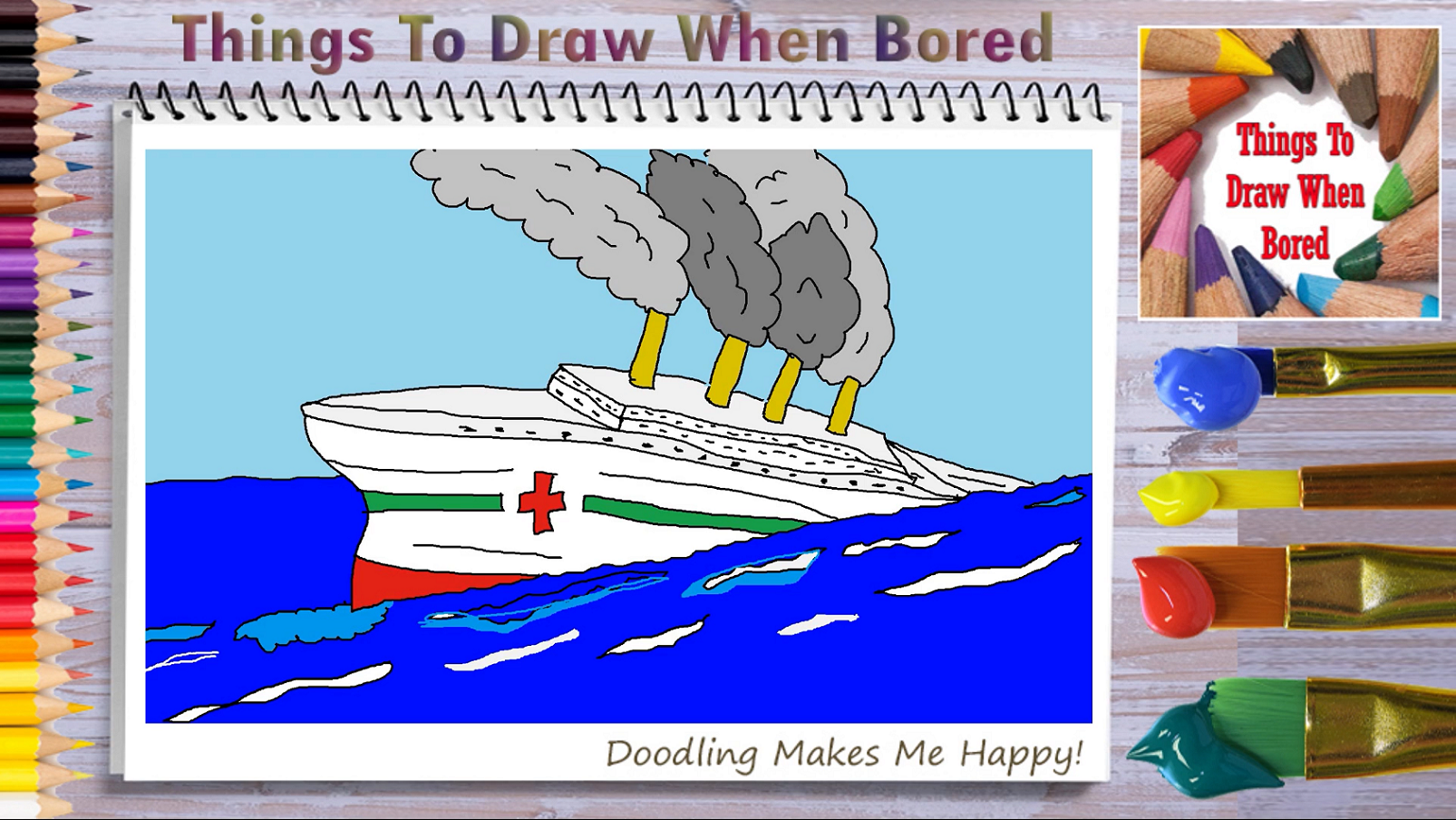 How To Draw Britannic Sinking