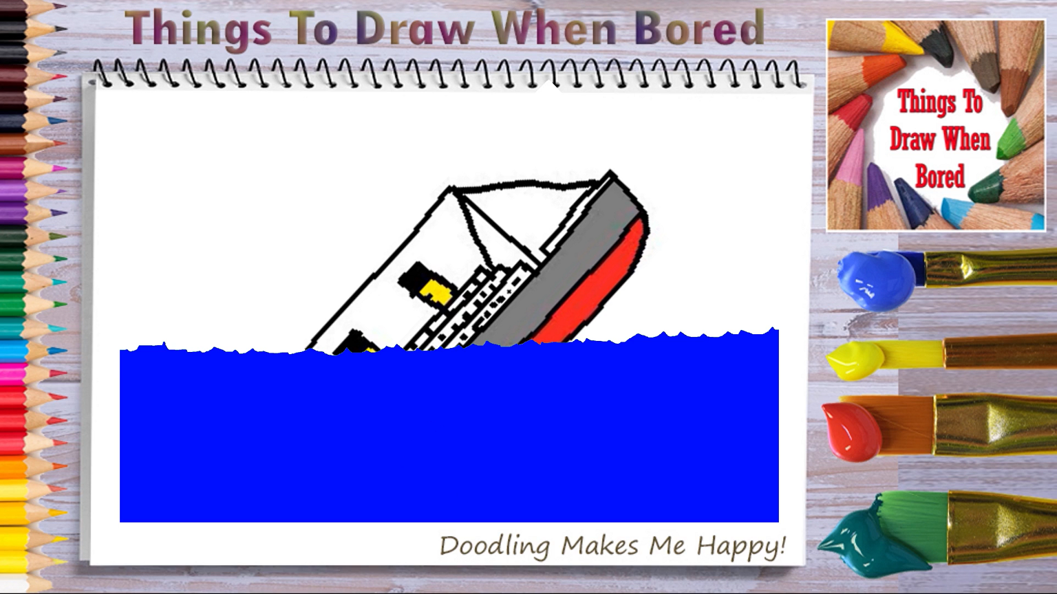 How To Draw Titanic Sinking