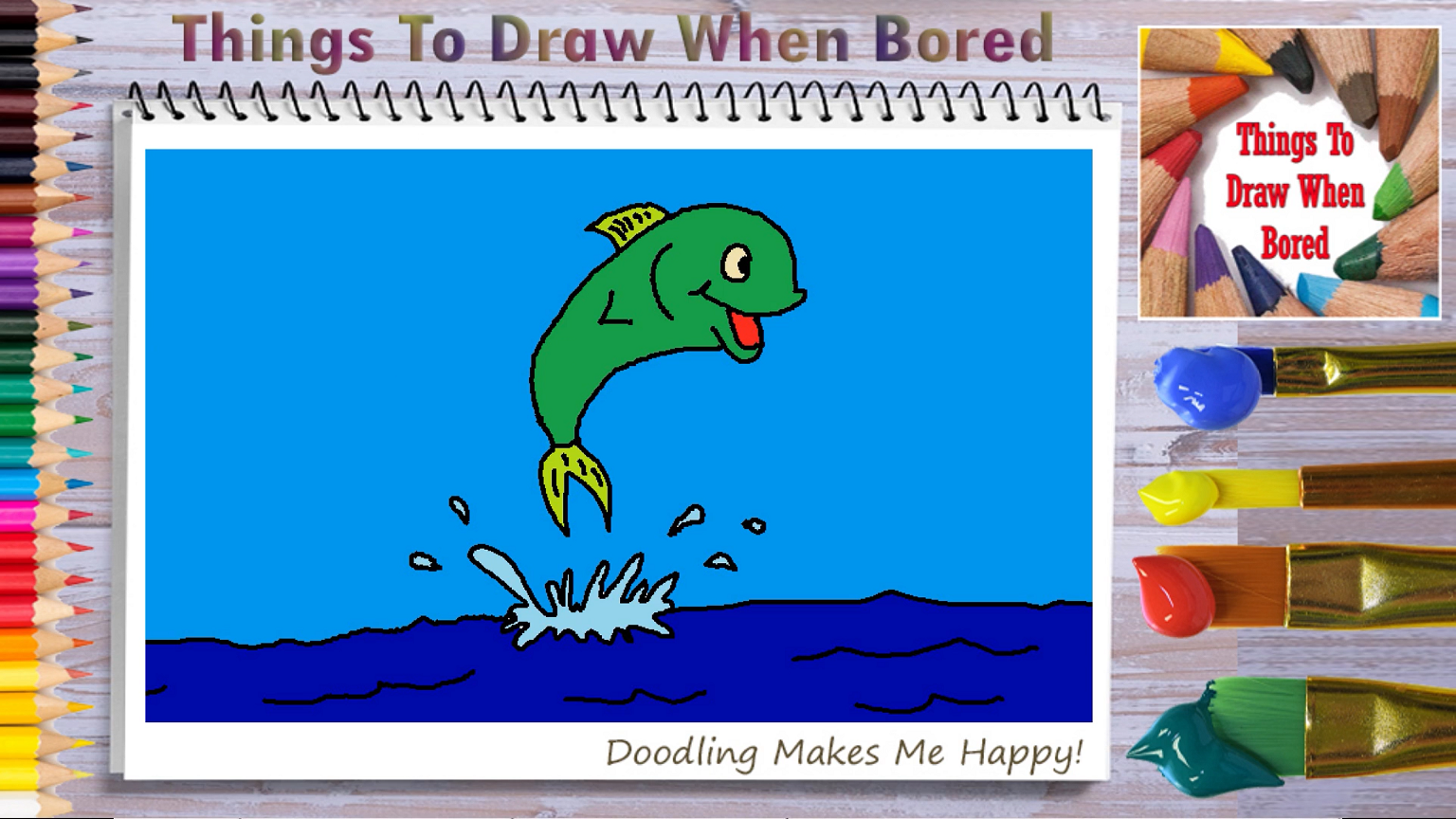 How To Draw A Fish Jumping Out Of Water Things To Draw When Bored