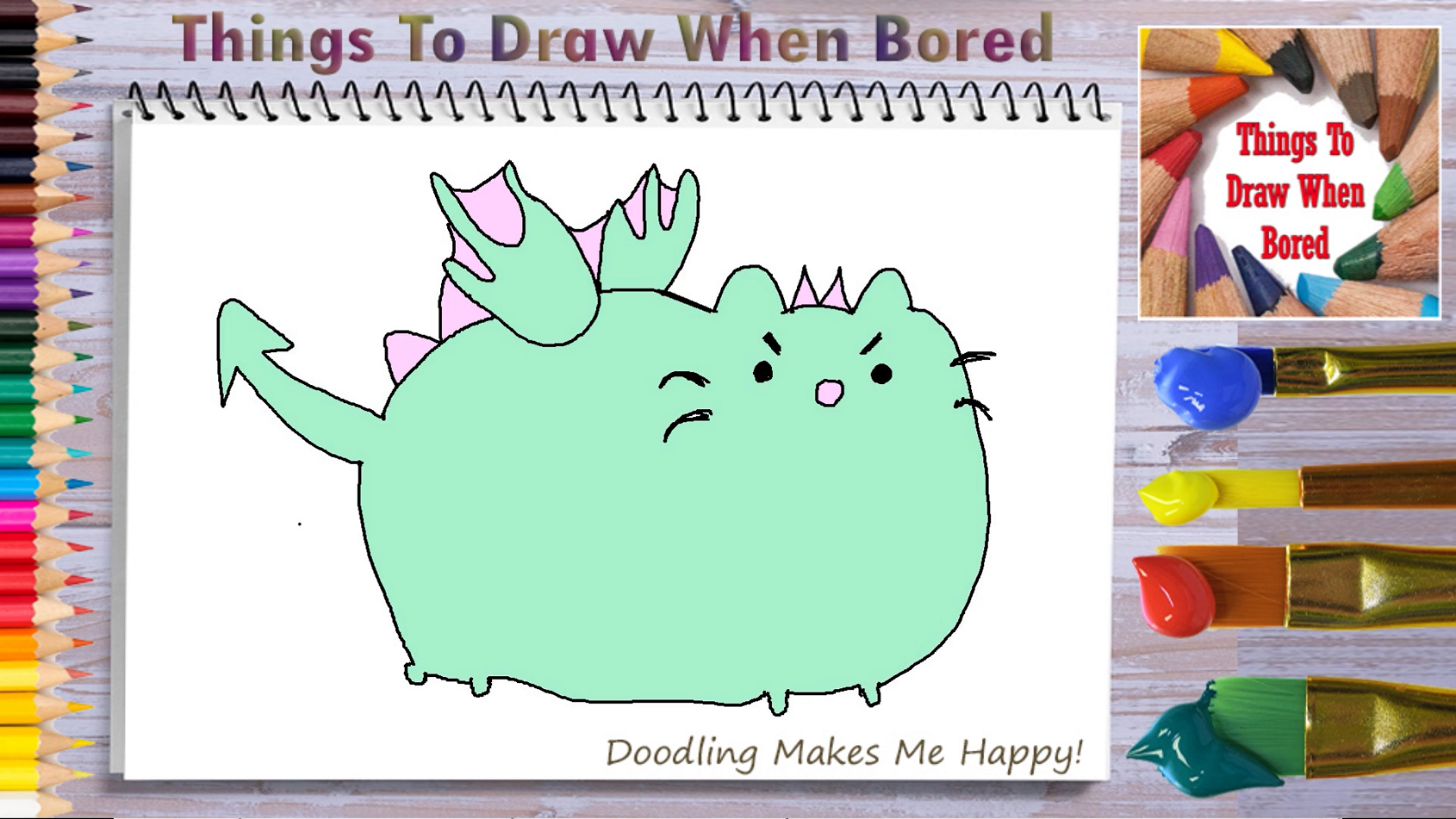 How To Draw A Pusheen Dragon